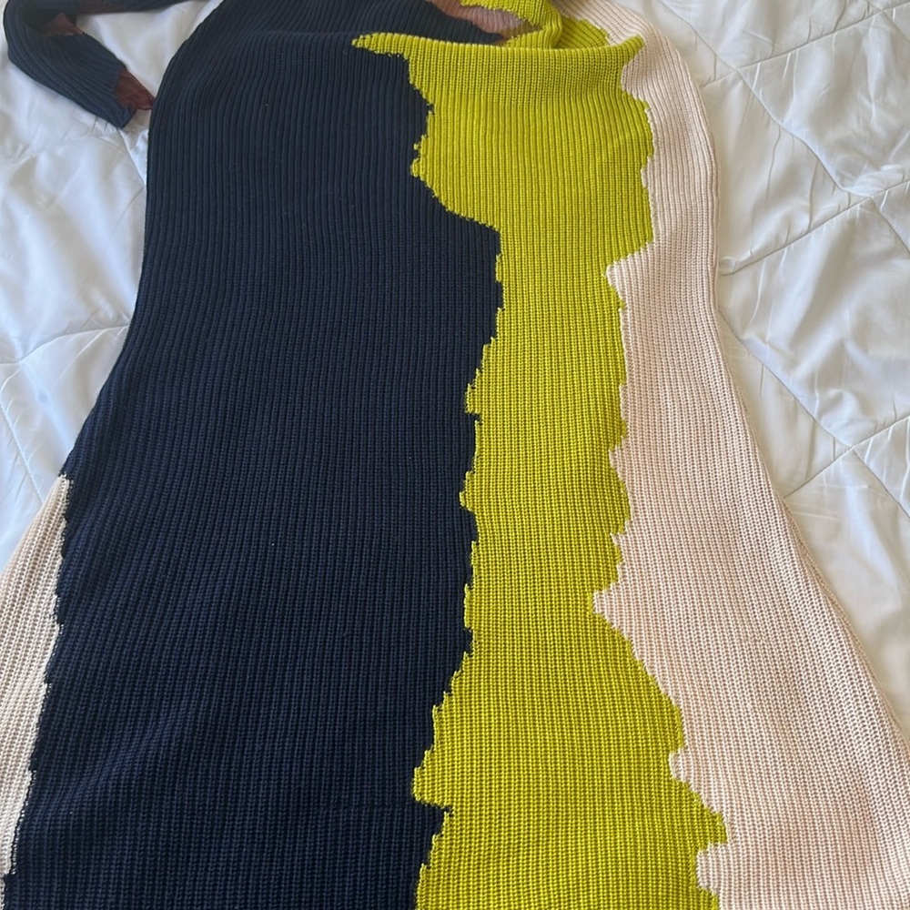 Hanifa Yellow and Blue Long Sleeve Bodycon Dress - Picture 10 of 16